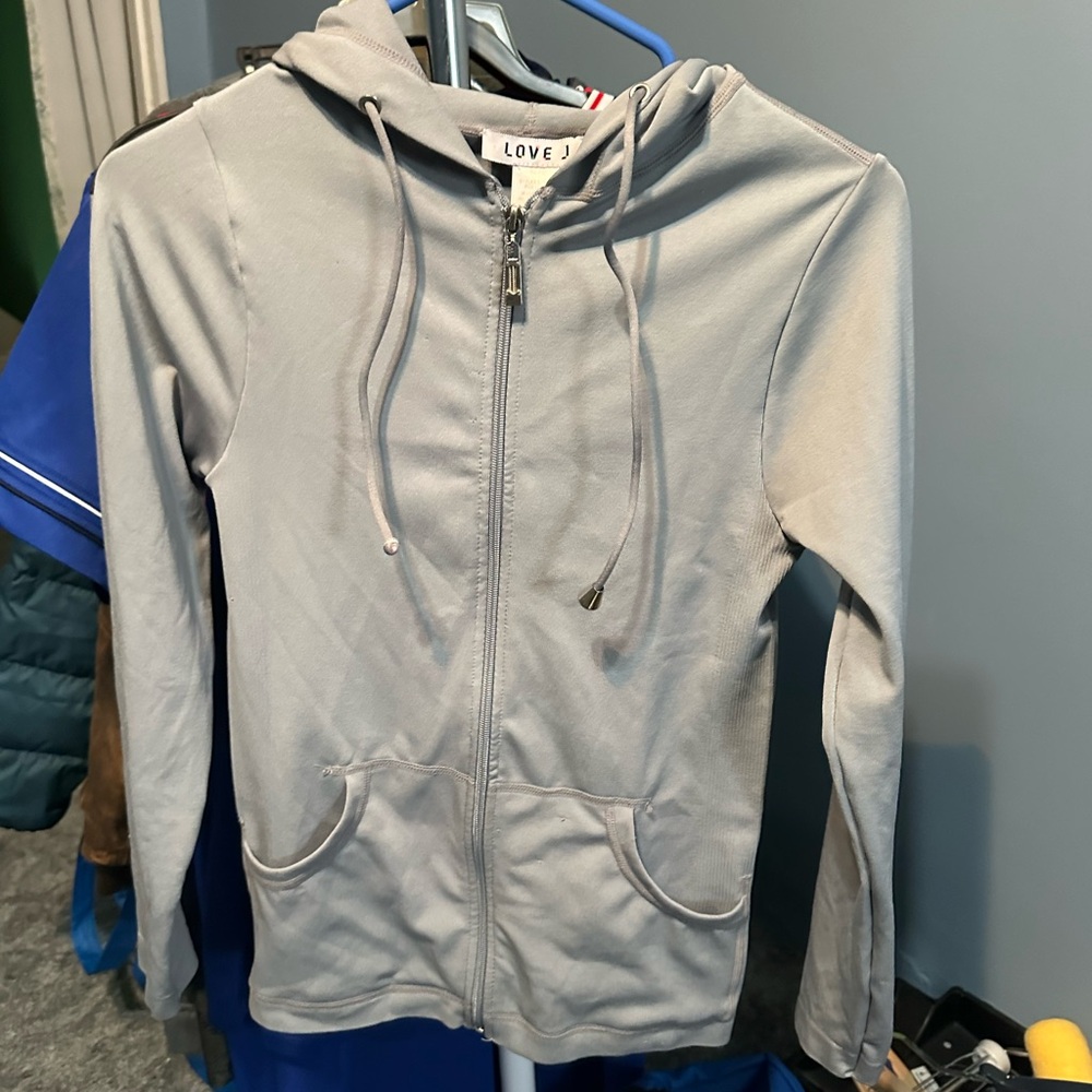 Love J Heather Gray Casual Hoodie